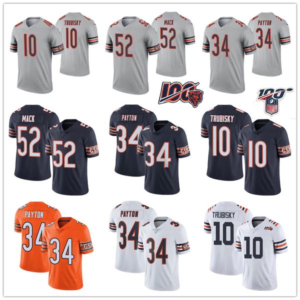 Mens 52 Khalil Mack 34 Walter Payton Jersey 10 Mitchell Trubisky 58 Roquan Smith 54 Brian Urlacher 89 Mike Ditka 29 Tarik Cohe Jerseys