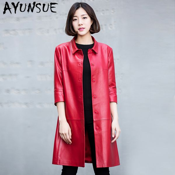 ayunsue fashion women casual genuine leather jacket 2019 autumn real sheepskin coat female slim ladies jackets outerwear dms7006, Black
ayunsue fashion women casual genuine leather jacket 2019 autumn real sheepskin coat female slim ladies jackets outerwear dms7006, Black