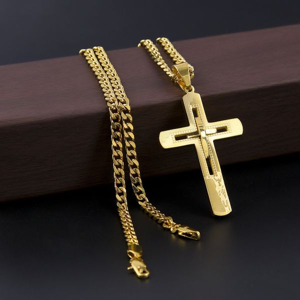 wholesale-cutting the cross stainless steel jesus pendant exquisite bling bling color retention time long hip hop pendant, Silver
wholesale-cutting the cross stainless steel jesus pendant exquisite bling bling color retention time long hip hop pendant, Silver