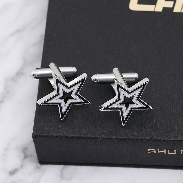 new arrival elegant men five point star cufflinks exquisite cuff button cuff links jewelry ing, Silver
new arrival elegant men five point star cufflinks exquisite cuff button cuff links jewelry ing, Silver