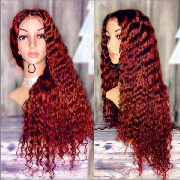 99j ombre curly remy brazilian 13x4 lace front human hair wigs 130% burgundy color plucked with baby hair bleached knots jko, Black;brown
99j ombre curly remy brazilian 13x4 lace front human hair wigs 130% burgundy color plucked with baby hair bleached knots jko, Black;brown