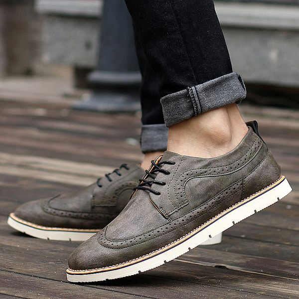 goodrsson splite leather casual shoes for men flat comfortable derby flat lace up man shoes brock style walking footwear 2019, Black
goodrsson splite leather casual shoes for men flat comfortable derby flat lace up man shoes brock style walking footwear 2019, Black