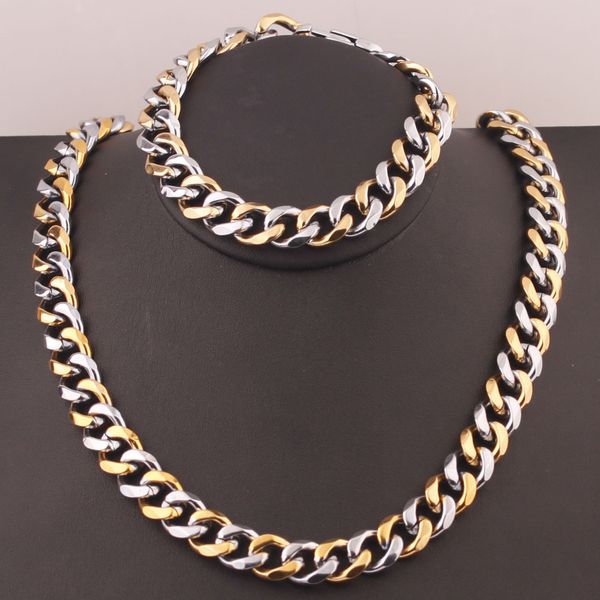 men's jewelry room gold stainless steel high-grade six-sided grinding necklace bracelet 12mm s0089, Silver
men's jewelry room gold stainless steel high-grade six-sided grinding necklace bracelet 12mm s0089, Silver