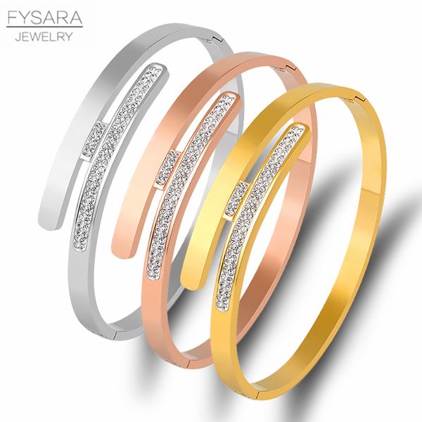 bangle fysara stainless steel strip flat with crystals bangles bracelets for women party brand pulseiras geometry jewelry 2021, Black
bangle fysara stainless steel strip flat with crystals bangles bracelets for women party brand pulseiras geometry jewelry 2021, Black