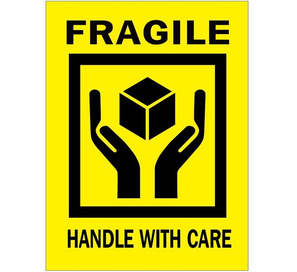 200pcs 6x8cm FRAGILE HANDLE WITH CARE yellow black color Self-adhesive Shipping Label Sticker, Item No. SS24
200pcs 6x8cm FRAGILE HANDLE WITH CARE yellow black color Self-adhesive Shipping Label Sticker, Item No. SS24