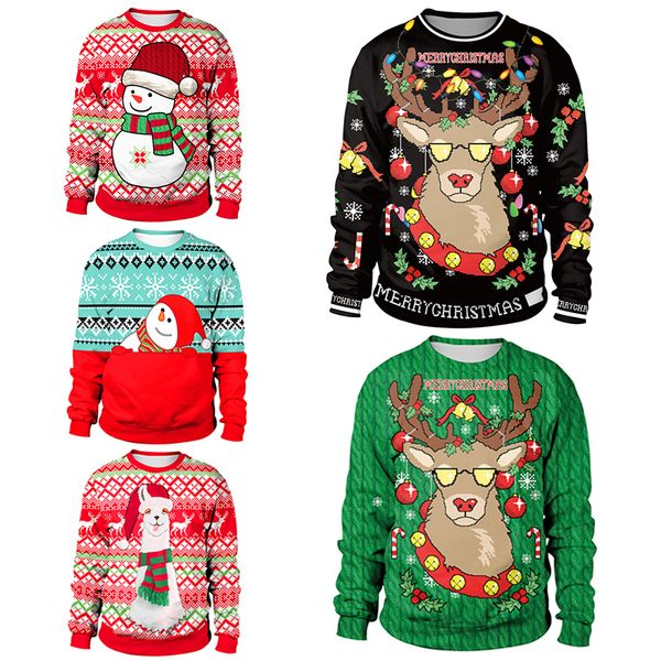 2019 ugly christmas sweater santa claus printed loose sweater men women pullover christmas novelty autumn winter clothing, White;black
2019 ugly christmas sweater santa claus printed loose sweater men women pullover christmas novelty autumn winter clothing, White;black