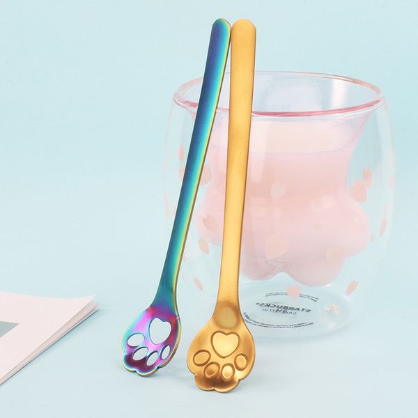 1pc 304 stainless steel creative gold dog cat paw claw hollow spoon stirring spoon tea coffee dessert spoons cute kitchen tools
1pc 304 stainless steel creative gold dog cat paw claw hollow spoon stirring spoon tea coffee dessert spoons cute kitchen tools