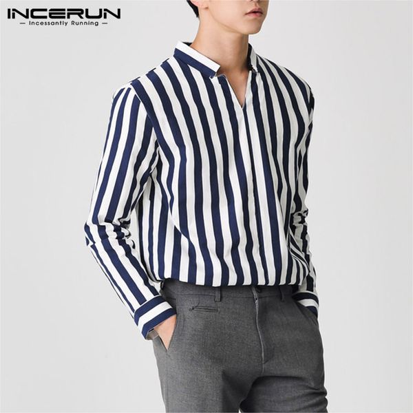 korean fashion men striped long sleeve stand collar casual shirt street trend joker comfort baggy mens pullover blouse incerun, White;black
korean fashion men striped long sleeve stand collar casual shirt street trend joker comfort baggy mens pullover blouse incerun, White;black