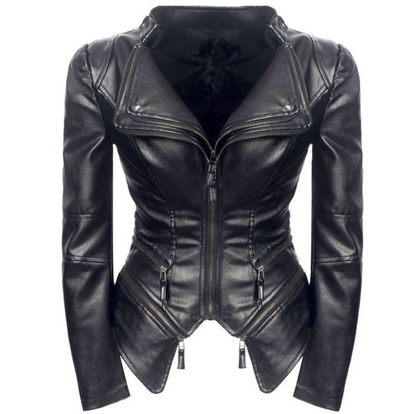 fashion women smooth motorcycle faux leather jackets ladies long sleeve autumn winter office streetwear black coat
fashion women smooth motorcycle faux leather jackets ladies long sleeve autumn winter office streetwear black coat