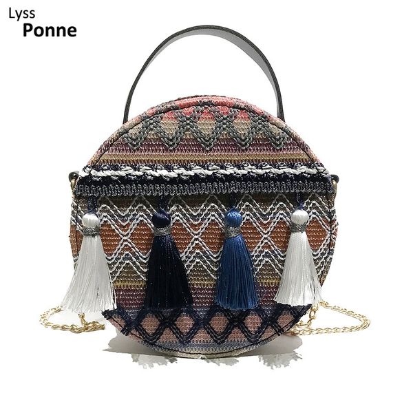новое лето женщина bohemian rattan woven кисточка сумка национальный плеча мешок пляж вскользь tote солома плетеной круглый ручной работа су
новое лето женщина bohemian rattan woven кисточка сумка национальный плеча мешок пляж вскользь tote солома плетеной круглый ручной работа су
