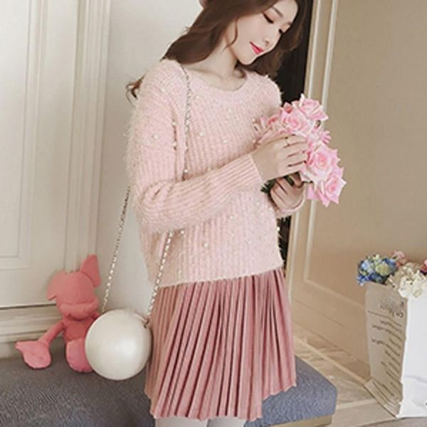new winter women sweaters long sleeve pearl beaded pullovers plus size mohair knitted sweaters jumpers, White;black
new winter women sweaters long sleeve pearl beaded pullovers plus size mohair knitted sweaters jumpers, White;black