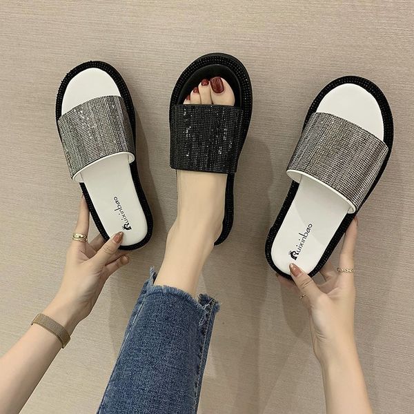 shoes woman 2020 slippers flat low slipers women platform slides new pu rubber basic square heel bling rome, Black
shoes woman 2020 slippers flat low slipers women platform slides new pu rubber basic square heel bling rome, Black