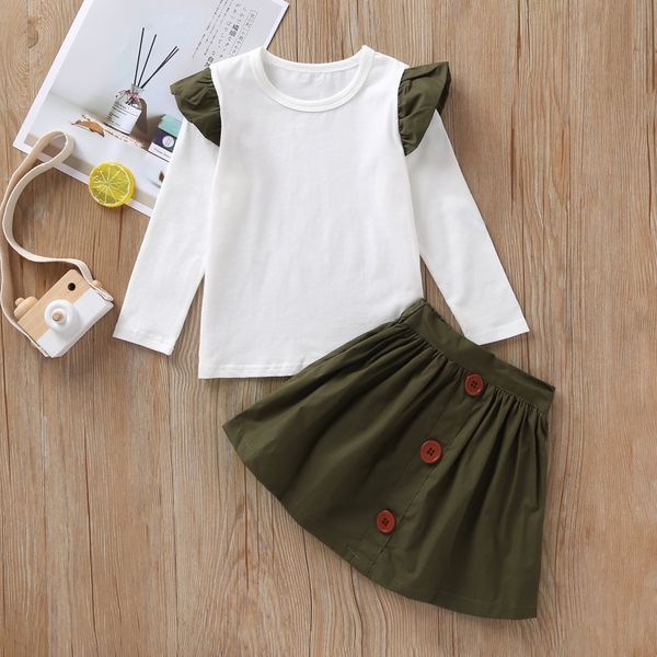 children cloth set toddler baby kid girls ruched t-shirt solid skirt dress casual girls autumn winter outfits costume m50#, White
children cloth set toddler baby kid girls ruched t-shirt solid skirt dress casual girls autumn winter outfits costume m50#, White