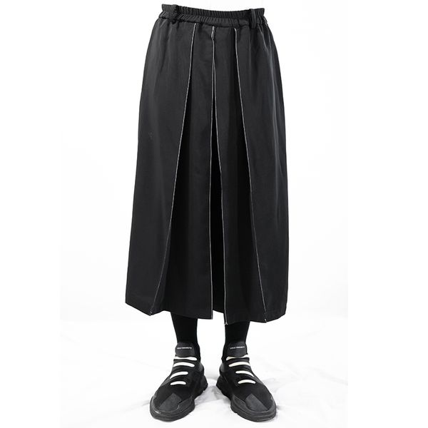 2018 men's clothing bigbang hair stylist fashion broad leg pants white line loose culotte catwalk singer costumes 27-44, Black
2018 men's clothing bigbang hair stylist fashion broad leg pants white line loose culotte catwalk singer costumes 27-44, Black