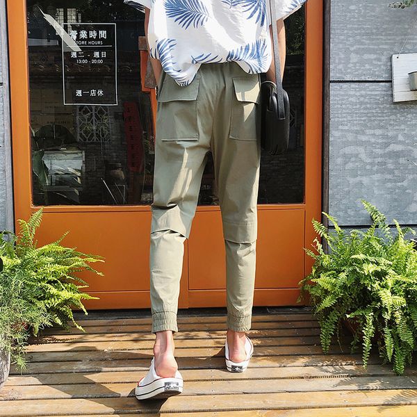 2020 spring and autumn new youth popular solid color large pockets slim overalls fashion casual wild nine-point pants 29-34, Black
2020 spring and autumn new youth popular solid color large pockets slim overalls fashion casual wild nine-point pants 29-34, Black