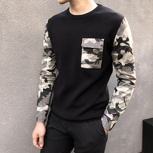 winter new camo sweater men slim fashion stitching casual o-neck knit pullover man streetwear wild warm sweater male clothes, White;black
winter new camo sweater men slim fashion stitching casual o-neck knit pullover man streetwear wild warm sweater male clothes, White;black