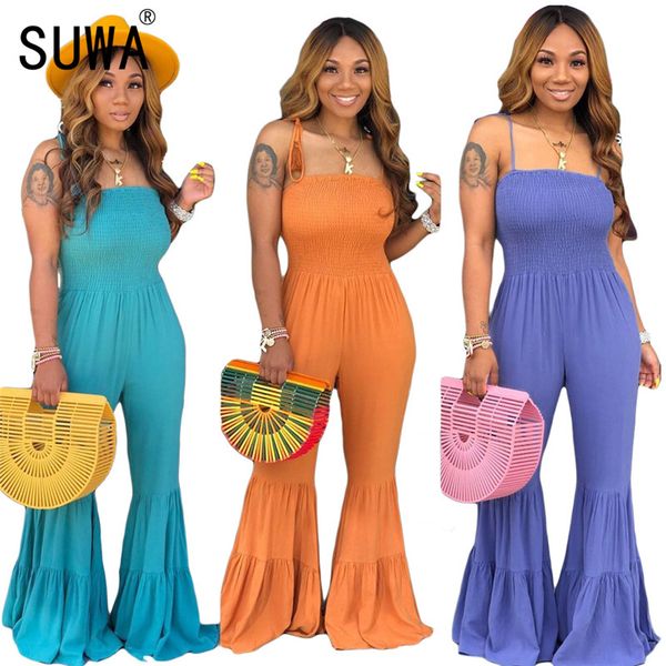 women's jumpsuits & rompers beach style spaghetti strap summer lady fashion ruffles flare pants casual overall, Black;white
women's jumpsuits & rompers beach style spaghetti strap summer lady fashion ruffles flare pants casual overall, Black;white
