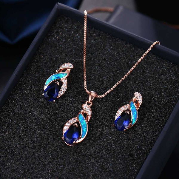 rose gold birthstone blue opal sapphiree earrings charms pendant necklace jewelry sets for women js5, Silver
rose gold birthstone blue opal sapphiree earrings charms pendant necklace jewelry sets for women js5, Silver