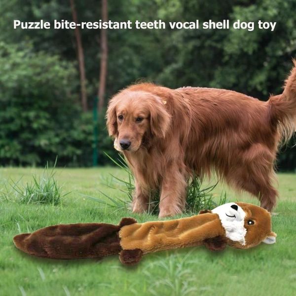 1pcs cute animals plush squeak toy pet dog chew bite molar squeaky toys