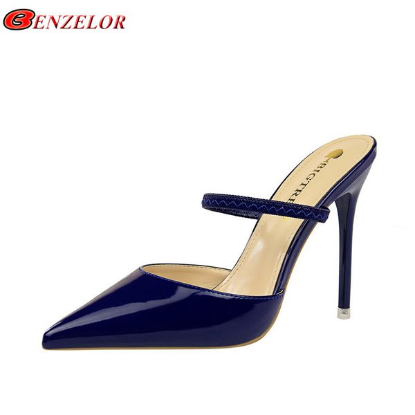 benzelor summer fashion elegant sexy high heels slides shoes women slippers female ladies party slipers patent leather, Black
benzelor summer fashion elegant sexy high heels slides shoes women slippers female ladies party slipers patent leather, Black