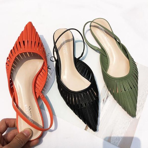 new season women flat sandals back strap pointed toe slip on lady summer seaside holiday sandals, Black
new season women flat sandals back strap pointed toe slip on lady summer seaside holiday sandals, Black