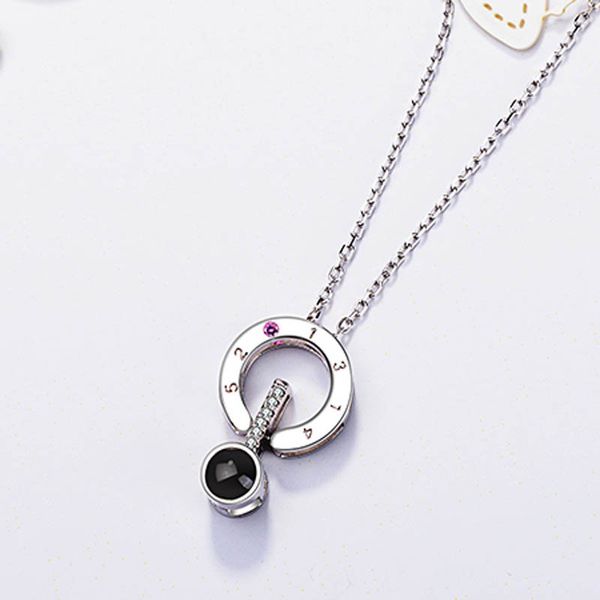 new arrival necklace chain 100 languages i love you projection pendant romantic wedding gift jewelry, Silver
new arrival necklace chain 100 languages i love you projection pendant romantic wedding gift jewelry, Silver