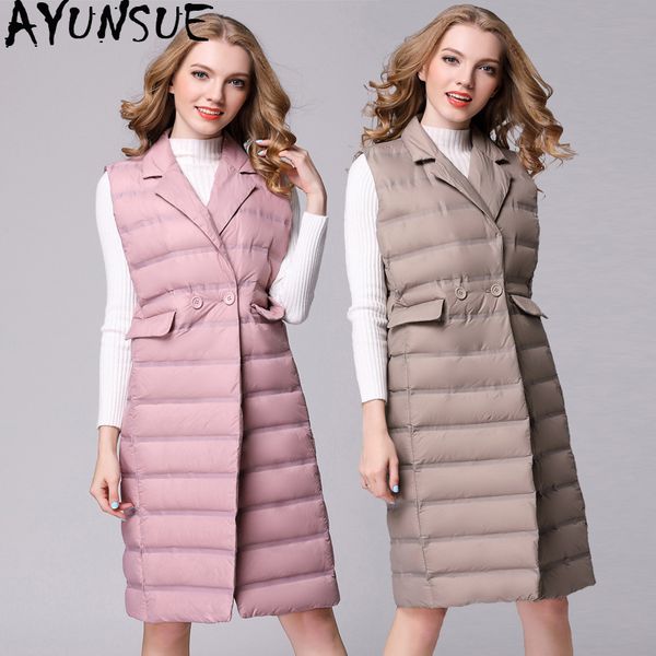 ayunsue long ultra light down jacket women autumn winter coat vest sleeveless puffer down jackets for women k-6063 kj2677, Black
ayunsue long ultra light down jacket women autumn winter coat vest sleeveless puffer down jackets for women k-6063 kj2677, Black