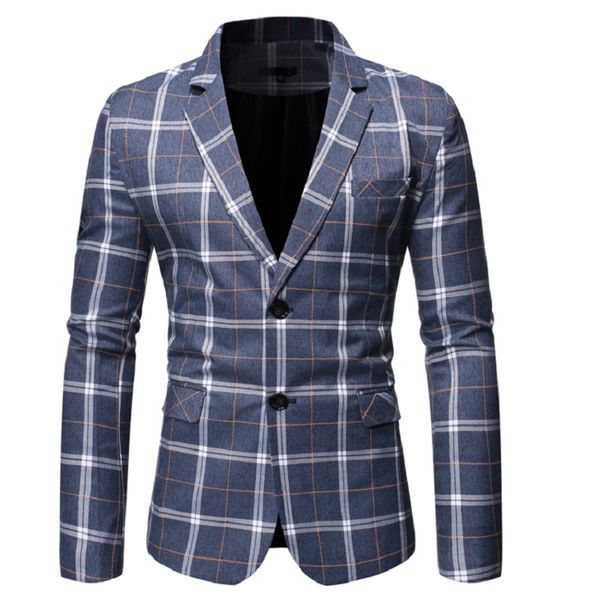 new men's casual check two single breasted suit, White;black
new men's casual check two single breasted suit, White;black