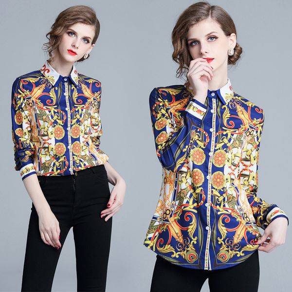 luxury fall spring runway women's vintage casual floral baroque print blouses stereoscopic cutting office lady slim elegant shirts, White
luxury fall spring runway women's vintage casual floral baroque print blouses stereoscopic cutting office lady slim elegant shirts, White