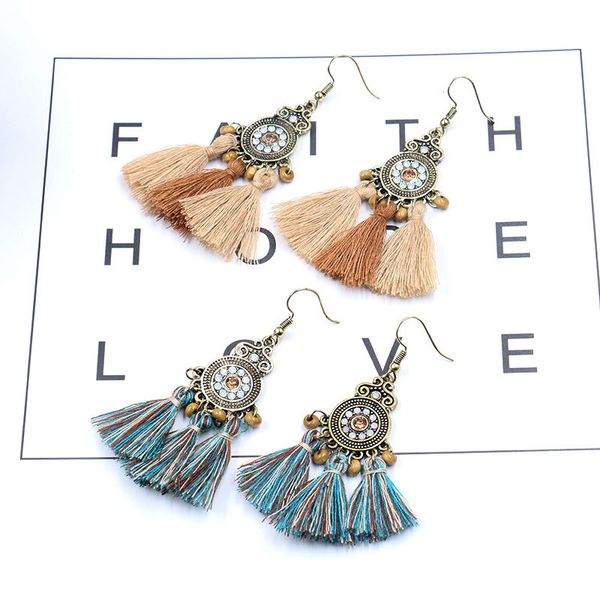 mosaic crystal earrings for women cotton tassel big earrings 2020 accessories alloy ethnic women jewelry yh071, Silver
mosaic crystal earrings for women cotton tassel big earrings 2020 accessories alloy ethnic women jewelry yh071, Silver