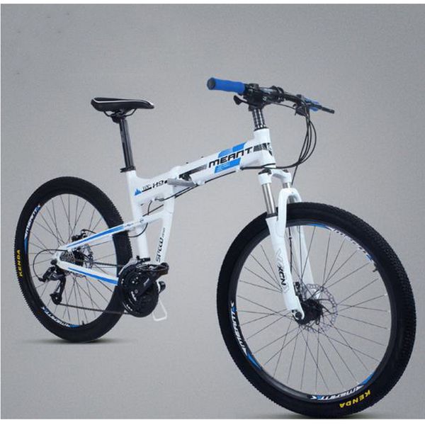 250406/folding mountain bike / 27 variable speed aluminum alloy frame double disc brake student cycling, Silver;blue
250406/folding mountain bike / 27 variable speed aluminum alloy frame double disc brake student cycling, Silver;blue