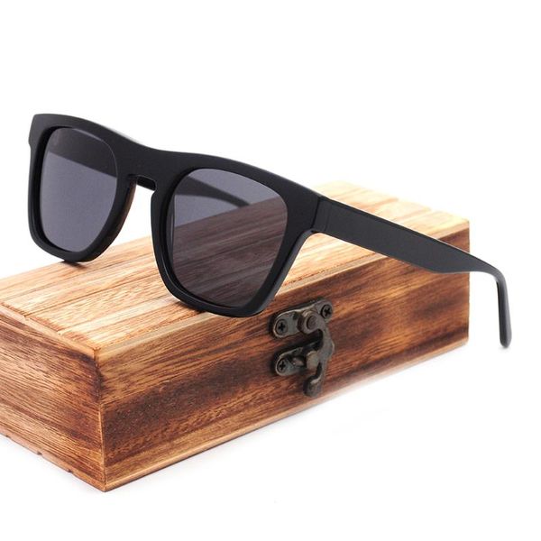 

lonsy acetate sunglasses men polarized uv400 retro square sunglasses male oculos masculino de sol, White;black