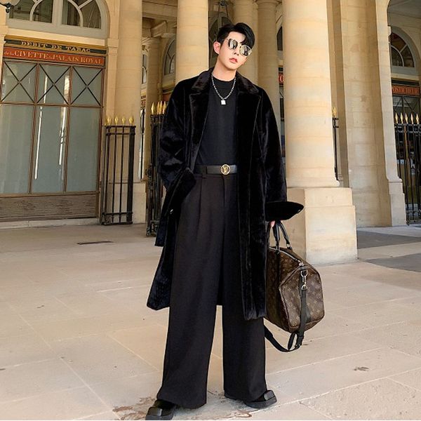 men winter long faux trench jacket overcoat male women streetwear vintage fashion loose casual thick coat outerwear, Tan;black
men winter long faux trench jacket overcoat male women streetwear vintage fashion loose casual thick coat outerwear, Tan;black