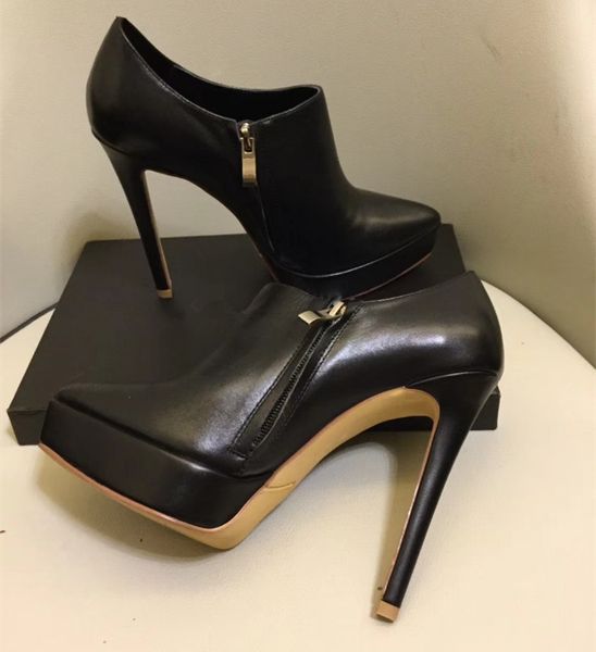 brand design real leather ankle boots fahion women's high heels shoes chic short boots women eu35-41 by607, Black
brand design real leather ankle boots fahion women's high heels shoes chic short boots women eu35-41 by607, Black