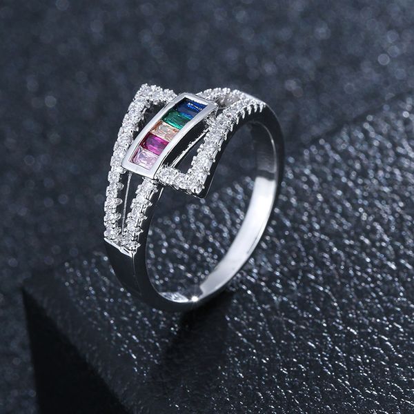 new trendy female square zircon rainbow ring creative color charm love wedding engagement ring popular jewelry for women, Slivery;golden
new trendy female square zircon rainbow ring creative color charm love wedding engagement ring popular jewelry for women, Slivery;golden
