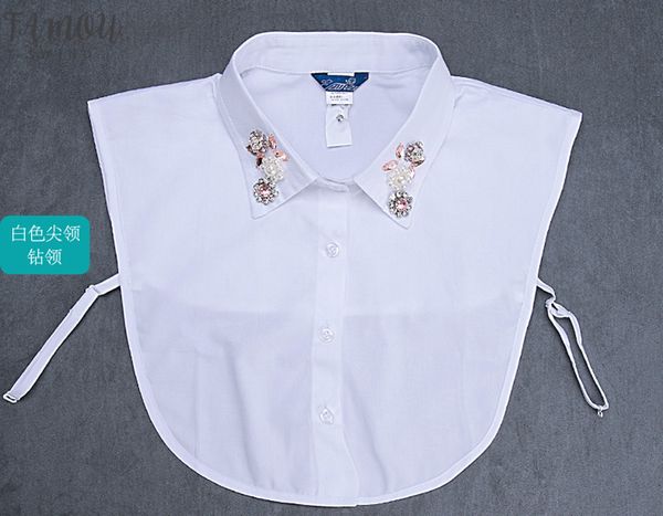 2020 cute style fashion choker neck lapel beaded ladies blouse collier femme solid cotton fake collar, White
2020 cute style fashion choker neck lapel beaded ladies blouse collier femme solid cotton fake collar, White
