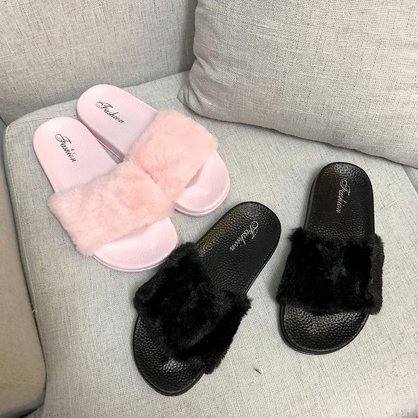 slipper women's autumn and winter fashion household 2018 new style thick bottomed flat anti-slip plush cute fur slipper sandals, Black
slipper women's autumn and winter fashion household 2018 new style thick bottomed flat anti-slip plush cute fur slipper sandals, Black