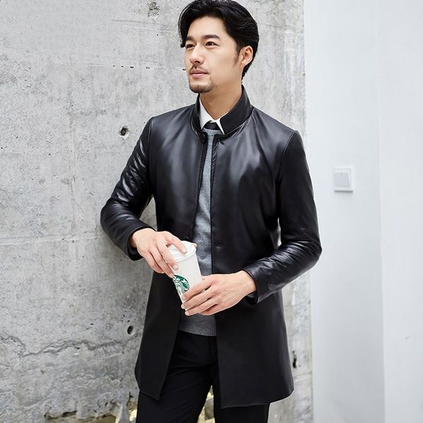2020 spring new genuine leather windbreaker for man men's mid-length sheepskin leather coat single-breasted jacket, Black
2020 spring new genuine leather windbreaker for man men's mid-length sheepskin leather coat single-breasted jacket, Black