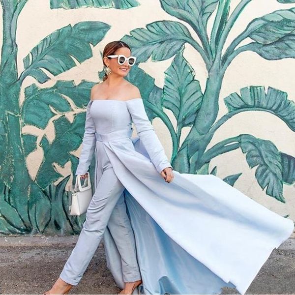 fashion long light blue jumpsuit prom dresses 2019 with detachable train plus size vestido de festa satin formal party evening gowns
fashion long light blue jumpsuit prom dresses 2019 with detachable train plus size vestido de festa satin formal party evening gowns