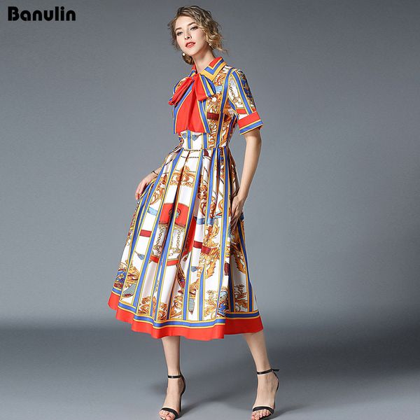 banulin 2019 summer runway designer dress women's short sleeve shirt collar floral printed bow midi dress, Black;gray
banulin 2019 summer runway designer dress women's short sleeve shirt collar floral printed bow midi dress, Black;gray