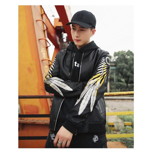 motorcyclist feather embroidery man jacket faux leather coat retro american casual wear winter warm mantle men drop shipping, Black;brown
motorcyclist feather embroidery man jacket faux leather coat retro american casual wear winter warm mantle men drop shipping, Black;brown