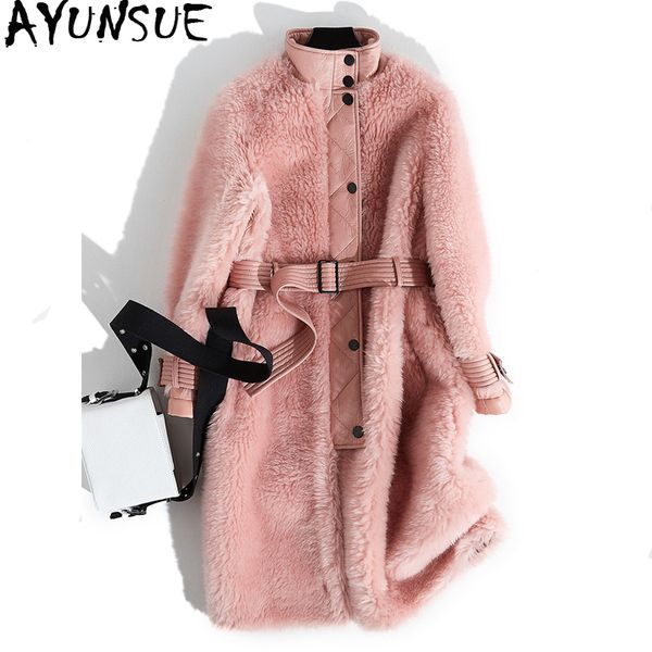 ayunsue real sheep shearling fur coat female 100% wool coats winter jacket women clothes 2019 korean pink long jackets my4041, Black
ayunsue real sheep shearling fur coat female 100% wool coats winter jacket women clothes 2019 korean pink long jackets my4041, Black