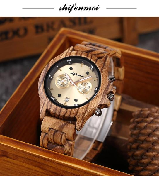 shifenmei men's luxury quartz watch wooden watch zebra quartz wooden gold surface luxury gift relogio de homem, Slivery;brown
shifenmei men's luxury quartz watch wooden watch zebra quartz wooden gold surface luxury gift relogio de homem, Slivery;brown
