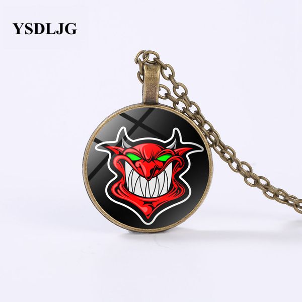 ysdljg occult necklace smiling devil - satanic hell satan metal music glass necklace pendant stainless steel jewelry, Silver
ysdljg occult necklace smiling devil - satanic hell satan metal music glass necklace pendant stainless steel jewelry, Silver