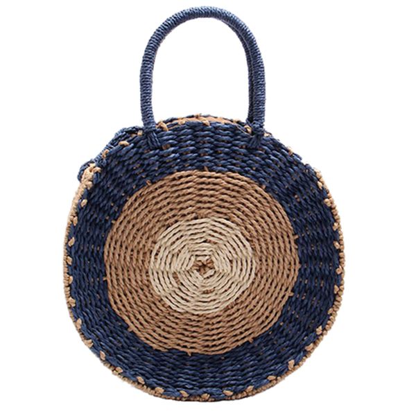 simple round contrast color woven beach bag hand bag shoulder dual-use diagonal package
simple round contrast color woven beach bag hand bag shoulder dual-use diagonal package