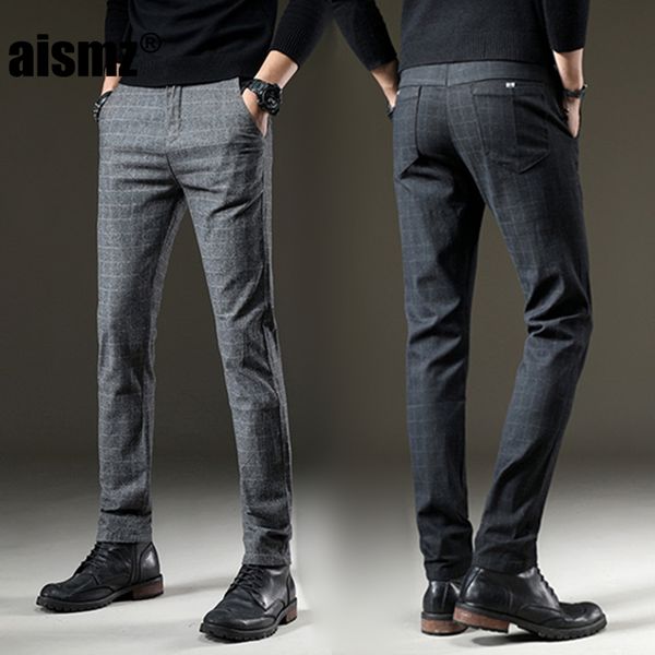 aismz spring autumn winter pants men casual elastic long trousers male cotton lattice straight work pant men's large size 28-38, Black
aismz spring autumn winter pants men casual elastic long trousers male cotton lattice straight work pant men's large size 28-38, Black