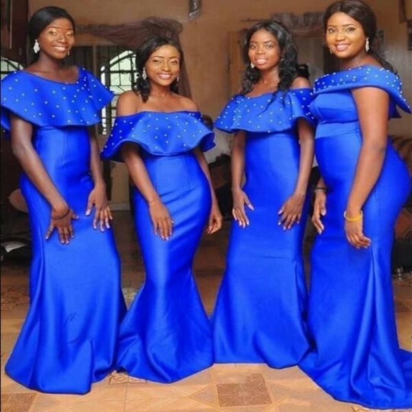 plus size royal blue mermaid bridesmaids dresses long off shoulder satin maid of the honor gowns beads wedding guest dress, White;pink
plus size royal blue mermaid bridesmaids dresses long off shoulder satin maid of the honor gowns beads wedding guest dress, White;pink