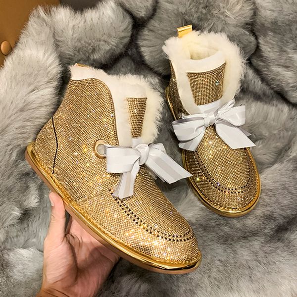 rimocy gold bling crystal snow boots women warm long plush low heel ankle boots woman sweet bowtie luxury rhinestone shoes mujer, Black
rimocy gold bling crystal snow boots women warm long plush low heel ankle boots woman sweet bowtie luxury rhinestone shoes mujer, Black