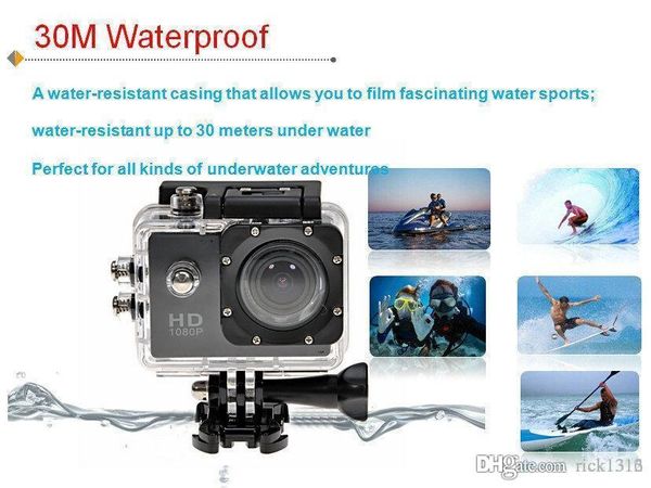

видеокамеры действие камеры cam камера автомобиля рекордер 1080p full hd 5.0mp 2,0-дюймовый экран helemet 30m водонепроницаемый dv dvr dhl f
