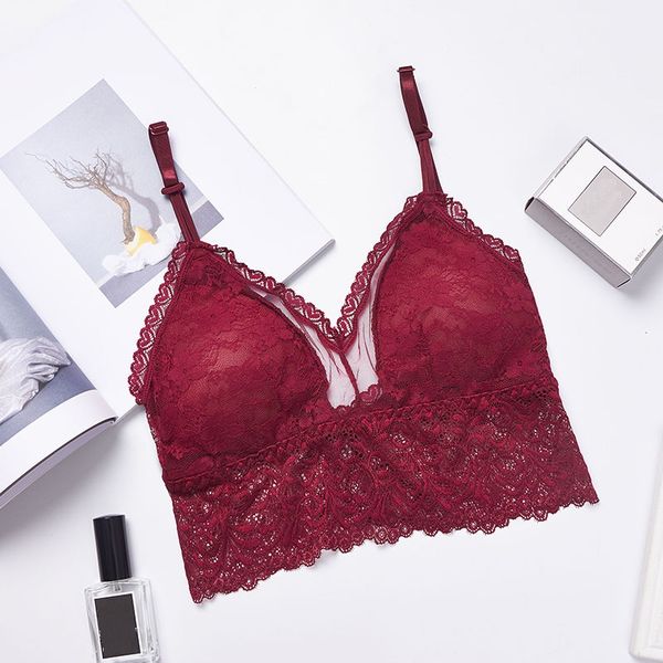 2019 lingerie women lace bralette 3/4 cup brassiere fashion wireless bra underwear detachable pad bra, Red;black
2019 lingerie women lace bralette 3/4 cup brassiere fashion wireless bra underwear detachable pad bra, Red;black